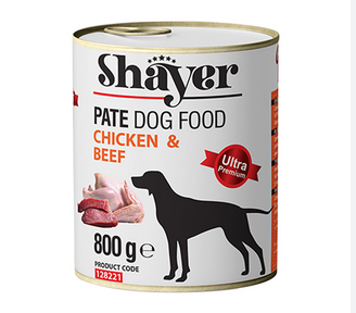 پته مرغ و گوشت قرمز سگ shayer800g