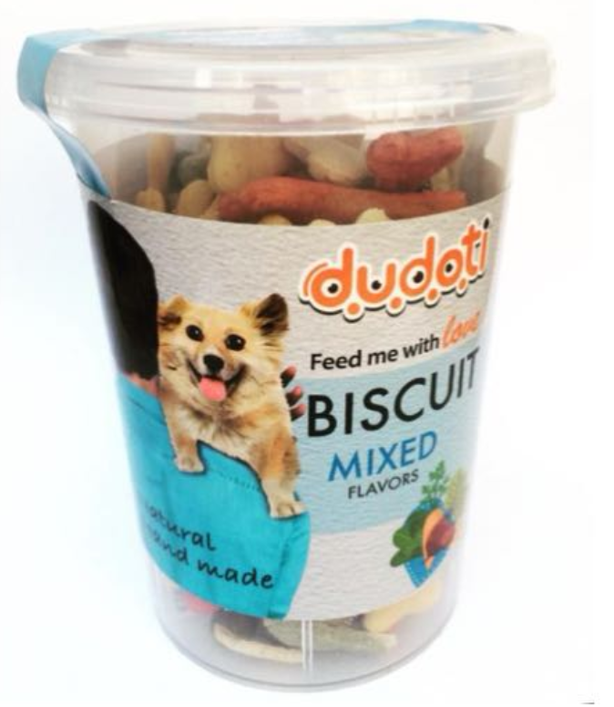 تشويقي بيسكوييت سگ با طعم مخلوط dudoti 350gr