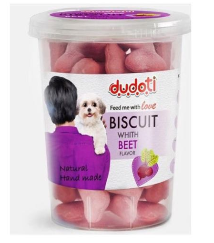 تشويقي بيسكوييت سگ با طعم لبو dudoti 150gr