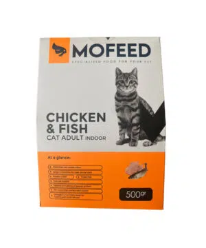 cat adult indoor chicken&fish 500gr mofeed