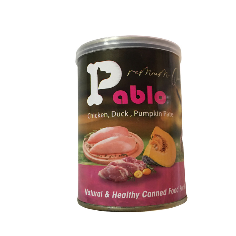 كنسرو بچه گربه با طعم مرغ و اردك و كدو تنبل pablo 400g