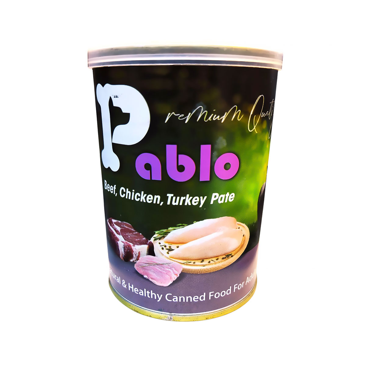 كنسرو گربه با طعم گوشت گوساله و مرغ و بوقلمون pablo 400g