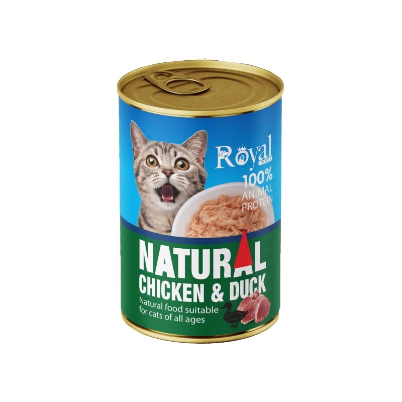 كنسرو نچرال گربه طعم مرغ و اردك royalcoco400g